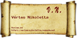 Vértes Nikoletta névjegykártya