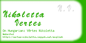 nikoletta vertes business card